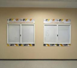 Магнитный информационный стенд с дверцами на замке 